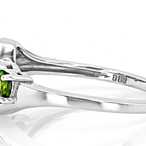 Genuine Chrome Diopside & Topaz Sterling Silver Ring Size 9.5! ✨️ - Picture 4 of 10